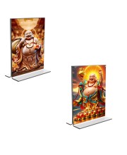 Laughing Buddha Acrylic T-Style Photo Stand - 11x13 Inches, Compact and Stylish Spiritual Display, easily change 2 photos (Pack of 1)