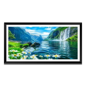 Nature Landscape Floating Frame Scenery Digital Print - (I5711) - 12x24 inch Modern Nature Wall Art for Living Room, Bedroom, Office, Hotels, Drawing Room
