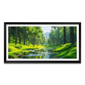 Nature Landscape Floating Frame Scenery Digital Print - (I5822) - 12x24 inch Modern Nature Wall Art for Living Room, Bedroom, Office, Hotels, Drawing Room