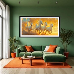 Nature Landscape Floating Frame Scenery Digital Print - (I5920) - 12x24 inch Modern Nature Wall Art for Living Room, Bedroom, Office, Hotels, Drawing Room