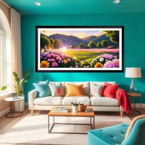 Nature Landscape Floating Frame Scenery Digital Print - (I5709) - 24x36 inch Modern Nature Wall Art for Living Room, Bedroom, Office, Hotels, Drawing Room