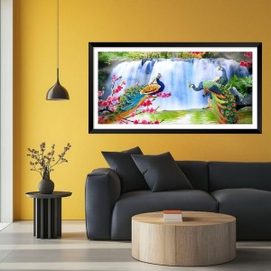Nature Landscape Floating Frame Scenery Digital Print - (I5906) - 12x24 inch Modern Nature Wall Art for Living Room, Bedroom, Office, Hotels, Drawing Room