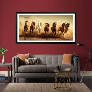 Nature Landscape Floating Frame Scenery Digital Print - (I5927) - 12x24 inch Modern Nature Wall Art for Living Room, Bedroom, Office, Hotels, Drawing Room