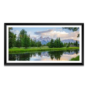 Nature Landscape Floating Frame Scenery Digital Print - (I5710) - 12x24 inch Modern Nature Wall Art for Living Room, Bedroom, Office, Hotels, Drawing Room