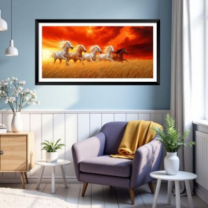 Nature Landscape Floating Frame Scenery Digital Print - (I5921) - 12x24 inch Modern Nature Wall Art for Living Room, Bedroom, Office, Hotels, Drawing Room