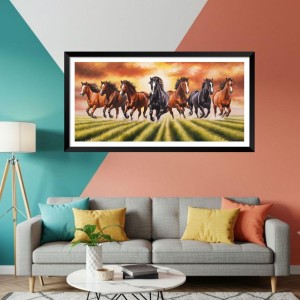 Nature Landscape Floating Frame Scenery Digital Print - (I5924) - 12x24 inch Modern Nature Wall Art for Living Room, Bedroom, Office, Hotels, Drawing Room