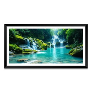 Nature Landscape Floating Frame Scenery Digital Print - (I5806) - 12x24 inch Modern Nature Wall Art for Living Room, Bedroom, Office, Hotels, Drawing Room