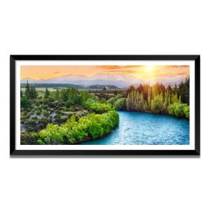 Nature Landscape Floating Frame Scenery Digital Print - (I5705) - 12x24 inch Modern Nature Wall Art for Living Room, Bedroom, Office, Hotels, Drawing Room