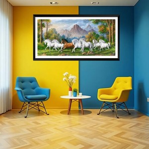 Nature Landscape Floating Frame Scenery Digital Print - (I5918) - 12x24 inch Modern Nature Wall Art for Living Room, Bedroom, Office, Hotels, Drawing Room