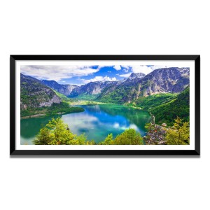 Nature Landscape Floating Frame Scenery Digital Print - (I5851) - 12x24 inch Modern Nature Wall Art for Living Room, Bedroom, Office, Hotels, Drawing Room