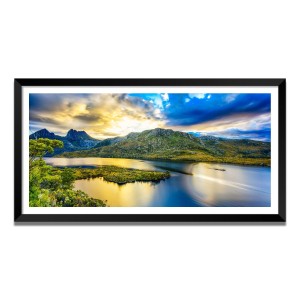 Nature Landscape Floating Frame Scenery Digital Print - (I5723) - 12x24 inch Modern Nature Wall Art for Living Room, Bedroom, Office, Hotels, Drawing Room