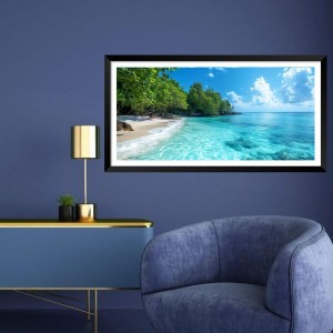 Nature Landscape Floating Frame Scenery Digital Print - (I5826) - 12x24 inch Modern Nature Wall Art for Living Room, Bedroom, Office, Hotels, Drawing Room