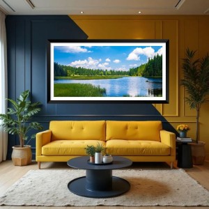 Nature Landscape Floating Frame Scenery Digital Print - (I5912) - 12x24 inch Modern Nature Wall Art for Living Room, Bedroom, Office, Hotels, Drawing Room