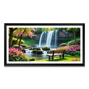 Nature Landscape Floating Frame Scenery Digital Print - (I5811) - 12x24 inch Modern Nature Wall Art for Living Room, Bedroom, Office, Hotels, Drawing Room