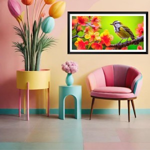 Nature Landscape Floating Frame Scenery Digital Print - (I5832) - 12x24 inch Modern Nature Wall Art for Living Room, Bedroom, Office, Hotels, Drawing Room
