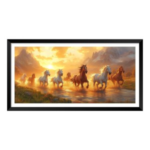 Nature Landscape Floating Frame Scenery Digital Print - (I5919) - 12x24 inch Modern Nature Wall Art for Living Room, Bedroom, Office, Hotels, Drawing Room