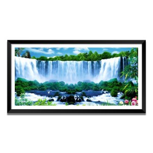 Nature Landscape Floating Frame Scenery Digital Print - (I5715) - 12x24 inch Modern Nature Wall Art for Living Room, Bedroom, Office, Hotels, Drawing Room