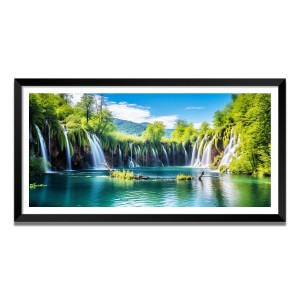 Nature Landscape Floating Frame Scenery Digital Print - (I5589) - 12x24 inch Modern Nature Wall Art for Living Room, Bedroom, Office, Hotels, Drawing Room
