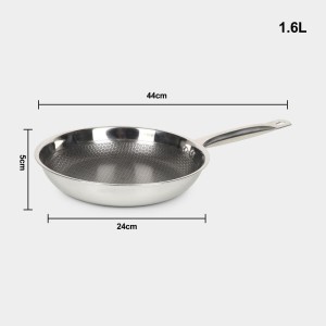 Tandem1.6L Stainless Steel Fry Pan, 44 X 24 X 5cm (Pack of 1) Tandem1.6L Stainless Steel Fry Pan, 44 X 24 X 5cm (Pack of 1)