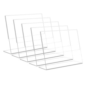 HiTechMart Acrylic Stand Holder for QR Code, Photos, Sign Display – Waterproof & Easy to Wipe, Clear Double-Sided Tabletop Frame for Office, Restaurant, Event,Home Use (4x6) (5) HiTechMart Acrylic Stand Holder for QR Code, Photos, Sign Display – Waterproof & Easy to Wipe, Clear Double-Sided Tabletop Frame for Office, Restaurant, Event,Home Use (4x6) (5)