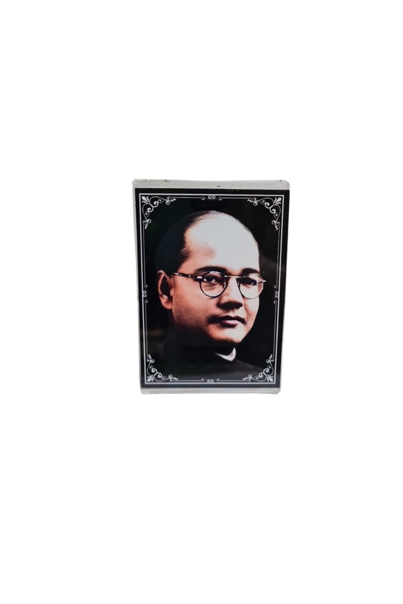 HiTechMart Subhash Chandra Bose Acrylic Photo Frame – Inspirational Freedom Fighter Portrait for Home & Office Décor
