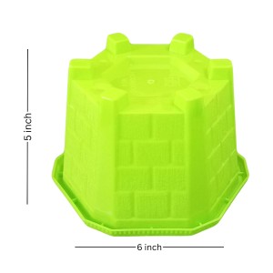 Small Flower Pots (5 H x 6 W) - Decorative Planters for Indoor & Outdoor Use - Perfect for Succulents, Herbs, and Small Plants (Pack of 1) (Green)
