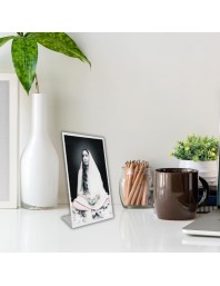 Car Desk/Table Top Sri Sarada Maa Acrylic L-Style Photo Stand - 5x7 Inches, Compact And Stylish Spiritual Display (F6704)