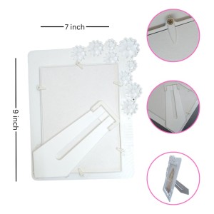 Hitech Sales Decorative Tabletop Photo Frame for Home Decor | White Floral Design Frame (5x7 Inch) | Elegant Picture Frame for Wedding, Anniversary, Birthday Gift Hitech Sales Decorative Tabletop Photo Frame for Home Decor | White Floral Design Frame (5x7 Inch) | Elegant Picture Frame for Wedding, Anniversary, Birthday Gift