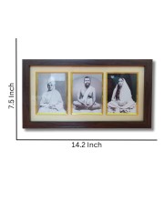 HiTechMart Swami Vivekananda & Ramakrishna Paramhansa & Sarada maa photo frame || Three pictures in one Frame || Laminated photo frame for wall, living room, gifts (Wood Base and Front Laminated)