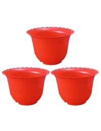 HiTechMart Medium Flower Pots (6''H x 9''W) – Stylish Planters with Drainage for Indoor & Outdoor Plants, Succulents, and Herbs (3)
