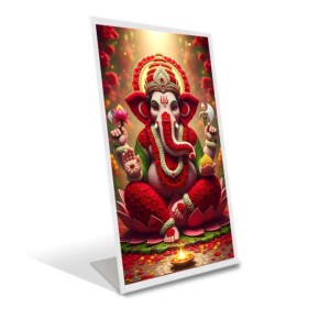 Car Desk/Table Top Lord Ganesha Acrylic L-Style Photo Stand - 5x7 Inches, Compact And Stylish Spiritual Display (F6657)