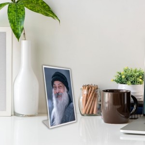 Car Desk/Table Top Oshoo Acrylic L-Style Photo Stand - 2.5x3.5 Inches, Compact And Stylish Spiritual Display (F6698)
