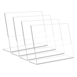 HiTechMart Acrylic Stand Holder for QR Code, Photos, Sign Display – Waterproof & Easy to Wipe, Clear Double-Sided Tabletop Frame for Office, Restaurant, Event,Home Use (4x6) (4) HiTechMart Acrylic Stand Holder for QR Code, Photos, Sign Display – Waterproof & Easy to Wipe, Clear Double-Sided Tabletop Frame for Office, Restaurant, Event,Home Use (4x6) (4)