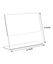 HiTechMart Acrylic Stand Holder for QR Code, Photos, Sign Display – Waterproof & Easy to Wipe, Clear Double-Sided Tabletop Frame for Office, Restaurant, Event,Home Use (4x6) (4)