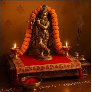 Traditional Red Puja Cloth with Golden Border & Swastik Design | Temple Aasan for Pooja & Festivals Pack of 2 Traditional Red Puja Cloth with Golden Border & Swastik Design | Temple Aasan for Pooja & Festivals Pack of 2