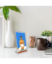 Car Desk/Table Top Sri Sri Sri Thakur Anukul Acrylic L-Style Photo Stand - 2.5x3.5 Inches, Compact And Stylish Spiritual Display (F6707)