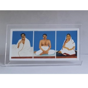 Anukul Chandra Thakur with Borda and Boroma – 3-in-1 Acrylic Photo Frame for Tabletop, Home Decor, Living Room, Spiritual Gift Item