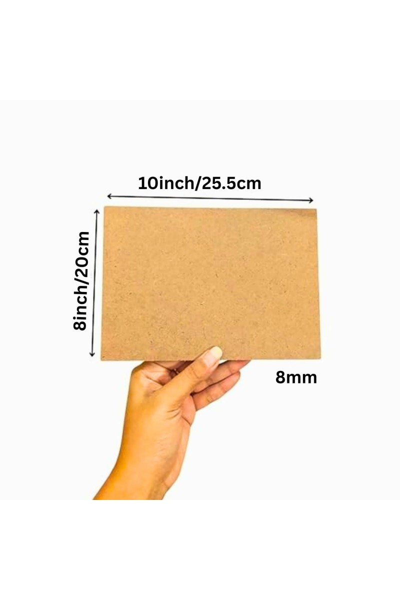 8mm MDF Boards for DIY Arts & Crafts (Pack of 4) | Premium Wood MDF Sheets for Painting, Resin Art, Fluid Art, Pyrography & Lamination | Smooth Surface Craft Boards. (8x10inch) (8x10)