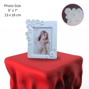 Hitech Sales Decorative Tabletop Photo Frame for Home Decor | White Floral Design Frame (5x7 Inch) | Elegant Picture Frame for Wedding, Anniversary, Birthday Gift Hitech Sales Decorative Tabletop Photo Frame for Home Decor | White Floral Design Frame (5x7 Inch) | Elegant Picture Frame for Wedding, Anniversary, Birthday Gift
