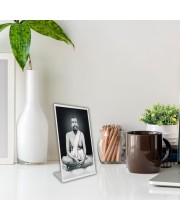 Car Desk/Table Top Sri Ramkrishna Acrylic L-Style Photo Stand - 2.5x3.5 Inches, Compact And Stylish Spiritual Display (F6703)
