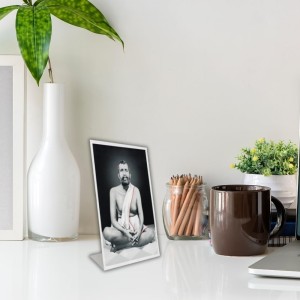 Car Desk/Table Top Sri Ramkrishna Acrylic L-Style Photo Stand - 5x7 Inches, Compact And Stylish Spiritual Display (F6703)