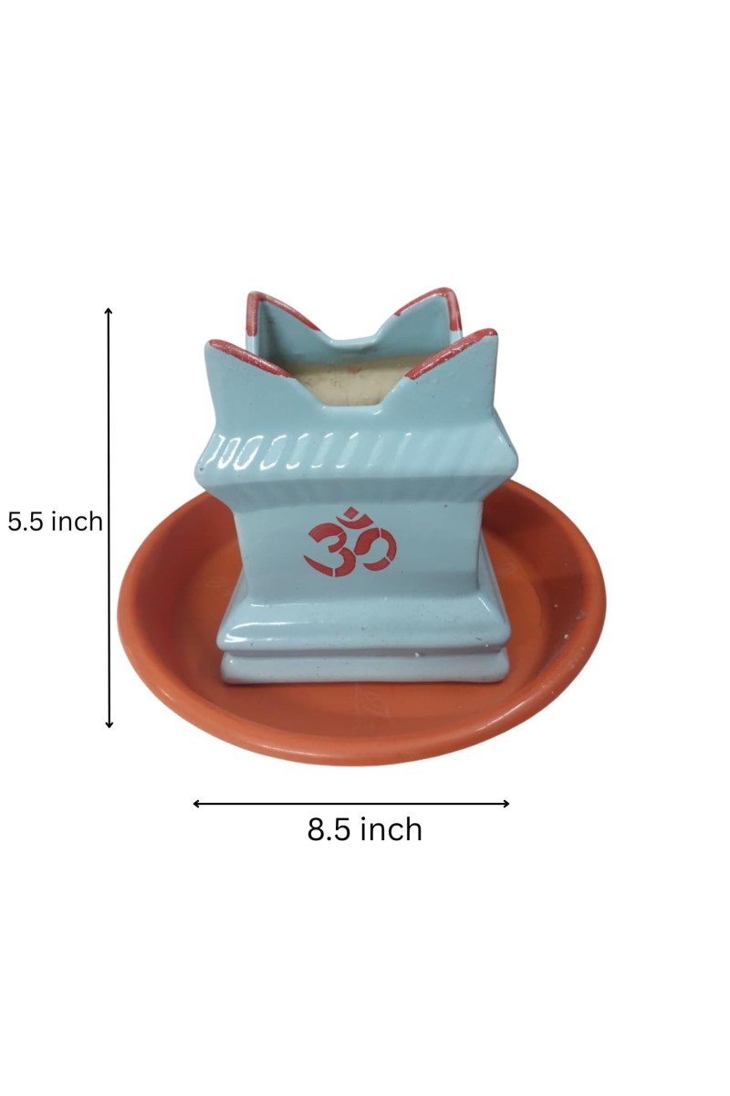 Tulsi Planter Pot with Tray for Home Balcony Indoor Outdoor Garden Decorative Durable Plastic Pot for Holy Basil Plant