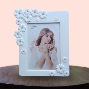 Hitech Sales Decorative Tabletop Photo Frame for Home Decor | White Floral Design Frame (5x7 Inch) | Elegant Picture Frame for Wedding, Anniversary, Birthday Gift Hitech Sales Decorative Tabletop Photo Frame for Home Decor | White Floral Design Frame (5x7 Inch) | Elegant Picture Frame for Wedding, Anniversary, Birthday Gift