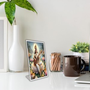 Car Desk/Table Top Maa Sraswati Acrylic L-Style Photo Stand - 5x7 Inches, Compact And Stylish Spiritual Display (F6731) Car Desk/Table Top Maa Sraswati Acrylic L-Style Photo Stand - 5x7 Inches, Compact And Stylish Spiritual Display (F6731)