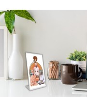 Car Desk/Table Top Ramakrishna Paramahamsa,Swami,Sarada Devi Vivekananda Acrylic L-Style Photo Stand - 2.5x3.5 Inches, Compact And Stylish Spiritual Display (F6688)
