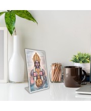 Car Desk/Table Top Lord Dhanvantari Acrylic L-Style Photo Stand - 5x7 Inches, Compact And Stylish Spiritual Display (F6715)