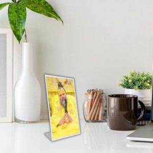 Car Desk/Table Top Shri Premanand Govind Sharan Ji Maharaj Acrylic L-Style Photo Stand - 2.5x3.5 Inches, Compact And Stylish Spiritual Display (F6695) Car Desk/Table Top Shri Premanand Govind Sharan Ji Maharaj Acrylic L-Style Photo Stand - 2.5x3.5 Inches, Compact And Stylish Spiritual Display (F6695)