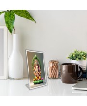 Car Desk/Table Top Ganupati Bappa Acrylic L-Style Photo Stand - 2.5x3.5 Inches, Compact And Stylish Spiritual Display (F6654)