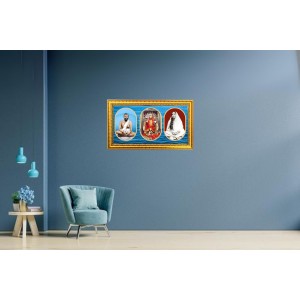 Shree Ram Krishna, Maa Kaali, Shree Sharada Maa Photo Frame - 8x14 Inch Brown Wooden Frame | Hindu Gods Wall Decor For Home & Office Shree Ram Krishna, Maa Kaali, Shree Sharada Maa Photo Frame - 8x14 Inch Brown Wooden Frame | Hindu Gods Wall Decor For Home & Office