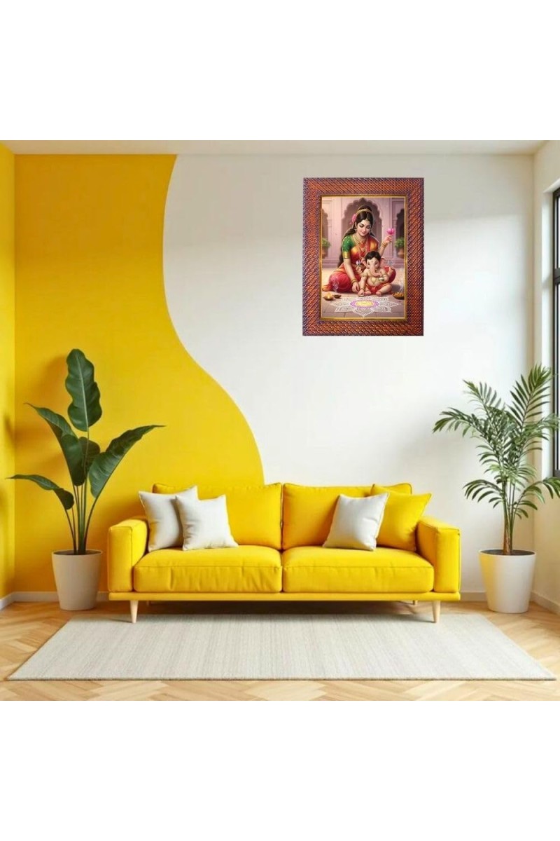 Mata Parvati Lord Shiva Photo Frame 13X17 Inch Religious Wall & Table Decor Frame (F18148X13X17)